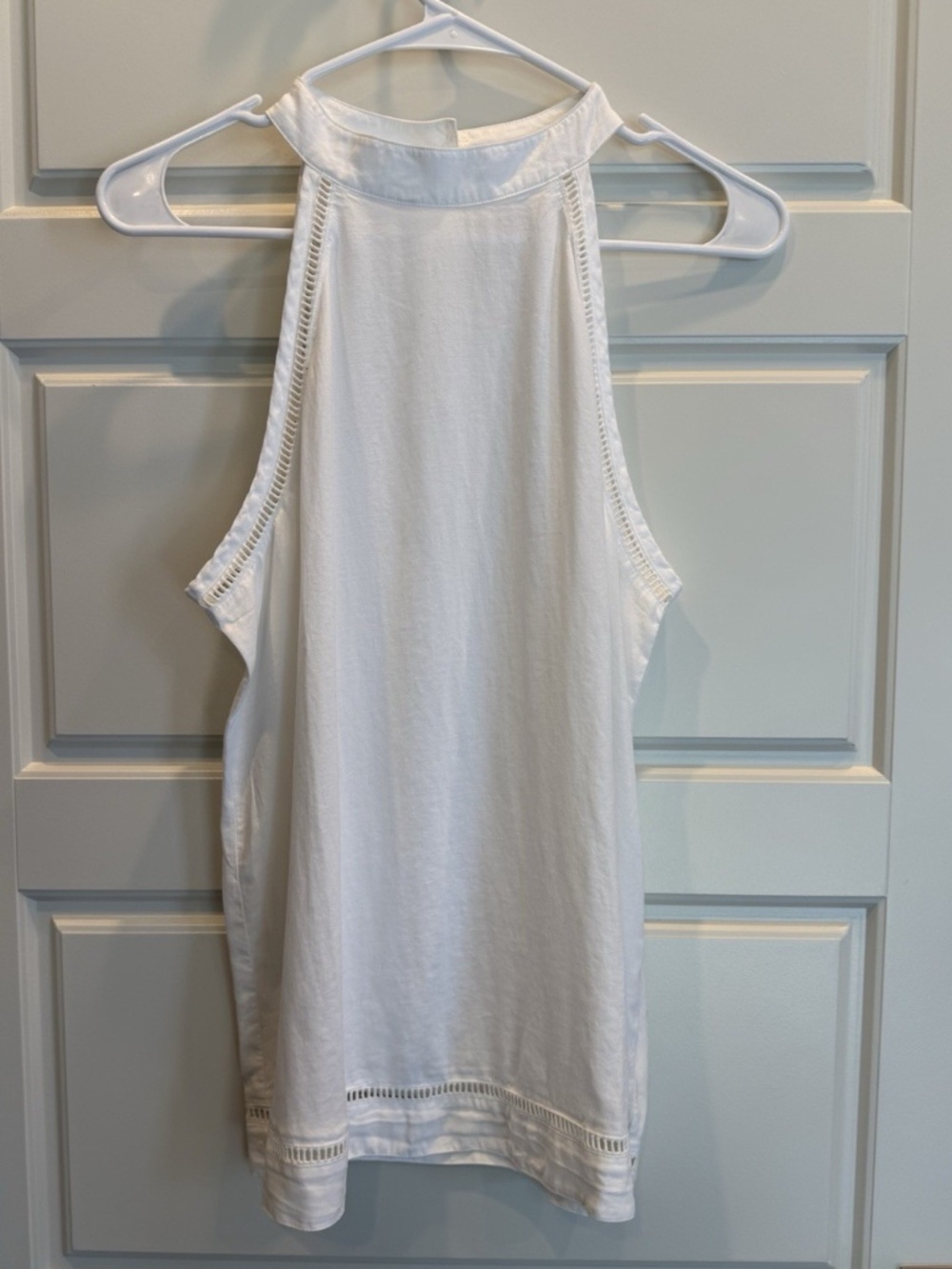 Cloth & Stone Lani Lace Blouse x Anthropologie Medium White High Neck Top